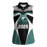 Custom New Zealand Bicycle 2025 Women Sleeveless Polo Shirt