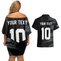Custom New Zealand Football-Towards World Cup 2026 Couples Matching Off Shoulder Short Dress and Hawaiian Shirt LT03 - Polynesian Pride