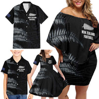 Custom New Zealand Football-Towards World Cup 2026 Family Matching Off Shoulder Short Dress and Hawaiian Shirt LT03 - Polynesian Pride
