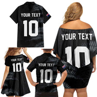 Custom New Zealand Football-Towards World Cup 2026 Family Matching Off Shoulder Short Dress and Hawaiian Shirt LT03 - Polynesian Pride