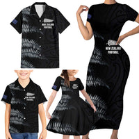 Custom New Zealand Football-Towards World Cup 2026 Family Matching Short Sleeve Bodycon Dress and Hawaiian Shirt LT03 - Polynesian Pride