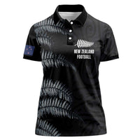 Custom New Zealand Football-Towards World Cup 2026 Women Polo Shirt LT03 Female Black - Polynesian Pride