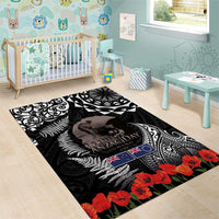 New Zealand and Cook Islands ANZAC Day Area Rug Gallipoli Lest We Forget Tatau Art Tribal and Maori Tattoo with Fern LT03 - Polynesian Pride