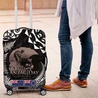 New Zealand and Cook Islands ANZAC Day Luggage Cover Gallipoli Lest We Forget Tatau Art Tribal and Maori Tattoo with Fern LT03 Black - Polynesian Pride