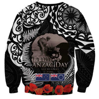 New Zealand and Cook Islands ANZAC Day Sweatshirt Gallipoli Lest We Forget Tatau Art Tribal and Maori Tattoo with Fern LT03 - Polynesian Pride