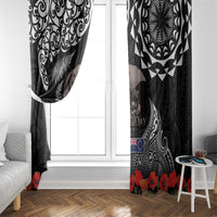 New Zealand and Cook Islands ANZAC Day Window Curtain Gallipoli Lest We Forget Tatau Art Tribal and Maori Tattoo with Fern LT03 - Polynesian Pride