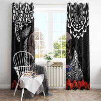 New Zealand and Cook Islands ANZAC Day Window Curtain Gallipoli Lest We Forget Tatau Art Tribal and Maori Tattoo with Fern LT03 - Polynesian Pride