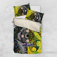 New Zealand and Cook Islands Together Bedding Set Tatau Art Tribal Pattern-Maori Tattoo with Fern and Paua Shell LT03 US Twin 172cm x 218cm Art - Polynesian Pride