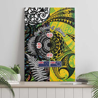 New Zealand and Cook Islands Together Canvas Wall Art Tatau Art Tribal Pattern-Maori Tattoo with Fern and Paua Shell LT03 - Polynesian Pride