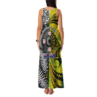 New Zealand and Cook Islands Together Family Matching Tank Maxi Dress and Hawaiian Shirt Tatau Art Tribal Pattern-Maori Tattoo with Fern and Paua Shell LT03 - Polynesian Pride