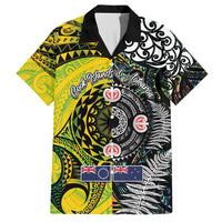 New Zealand and Cook Islands Together Hawaiian Shirt Tatau Art Tribal Pattern-Maori Tattoo with Fern and Paua Shell LT03 Art - Polynesian Pride