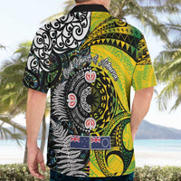 New Zealand and Cook Islands Together Hawaiian Shirt Tatau Art Tribal Pattern-Maori Tattoo with Fern and Paua Shell LT03 - Polynesian Pride