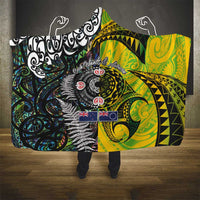 New Zealand and Cook Islands Together Hooded Blanket Tatau Art Tribal Pattern-Maori Tattoo with Fern and Paua Shell LT03 - Polynesian Pride