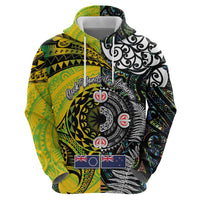 New Zealand and Cook Islands Together Hoodie Tatau Art Tribal Pattern-Maori Tattoo with Fern and Paua Shell LT03 - Polynesian Pride
