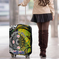 New Zealand and Cook Islands Together Luggage Cover Tatau Art Tribal Pattern-Maori Tattoo with Fern and Paua Shell LT03 - Polynesian Pride