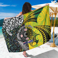 New Zealand and Cook Islands Together Sarong Tatau Art Tribal Pattern-Maori Tattoo with Fern and Paua Shell LT03 One Size 44 x 66 inches Art - Polynesian Pride