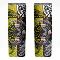 New Zealand and Cook Islands Together Skinny Tumbler Tatau Art Tribal Pattern-Maori Tattoo with Fern and Paua Shell LT03 Art - Polynesian Pride