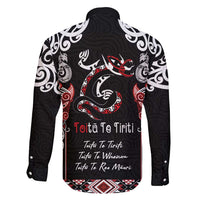 Aotearoa Toitu Te Tiriti-Maori Taniwha Family Matching Long Sleeve Bodycon Dress and Hawaiian Shirt Toitu Te Whenua Toitu Te Reo Maori LT03 - Polynesian Pride
