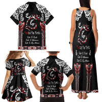 Aotearoa Toitu Te Tiriti-Maori Taniwha Family Matching Tank Maxi Dress and Hawaiian Shirt Toitu Te Whenua Toitu Te Reo Maori LT03 - Polynesian Pride