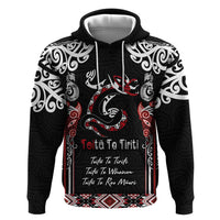 Aotearoa Toitu Te Tiriti-Maori Taniwha Hoodie Toitu Te Whenua Toitu Te Reo Maori LT03 Pullover Hoodie Black - Polynesian Pride