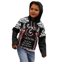 Aotearoa Toitu Te Tiriti-Maori Taniwha Kid Hoodie Toitu Te Whenua Toitu Te Reo Maori LT03 - Polynesian Pride