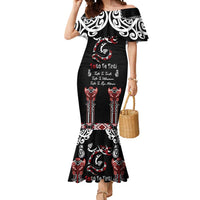 Aotearoa Toitu Te Tiriti-Maori Taniwha Mermaid Dress Toitu Te Whenua Toitu Te Reo Maori LT03 Women Black - Polynesian Pride