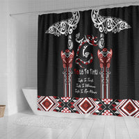 Aotearoa Toitu Te Tiriti-Maori Taniwha Shower Curtain Toitu Te Whenua Toitu Te Reo Maori LT03 - Polynesian Pride