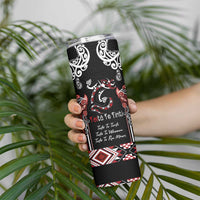 Aotearoa Toitu Te Tiriti-Maori Taniwha Skinny Tumbler Toitu Te Whenua Toitu Te Reo Maori LT03 - Polynesian Pride