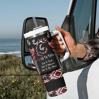 Aotearoa Toitu Te Tiriti-Maori Taniwha Tumbler With Handle Toitu Te Whenua Toitu Te Reo Maori LT03 - Polynesian Pride