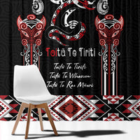 Aotearoa Toitu Te Tiriti-Maori Taniwha Window Curtain Toitu Te Whenua Toitu Te Reo Maori LT03 - Polynesian Pride