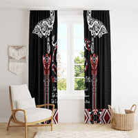 Aotearoa Toitu Te Tiriti-Maori Taniwha Window Curtain Toitu Te Whenua Toitu Te Reo Maori LT03 - Polynesian Pride