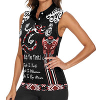 Aotearoa Toitu Te Tiriti-Maori Taniwha Women Sleeveless Polo Shirt Toitu Te Whenua Toitu Te Reo Maori