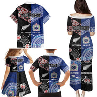 Personalised Aotearoa and Samoa Together Family Matching Puletasi and Hawaiian Shirt Tatau Art Tattoos-Taniko and Tukutuku with Maori Pattern LT03 - Polynesian Pride