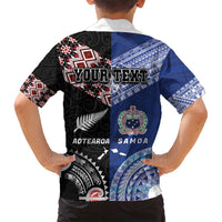 Personalised Aotearoa and Samoa Together Family Matching Summer Maxi Dress and Hawaiian Shirt Tatau Art Tattoos-Taniko and Tukutuku with Maori Pattern LT03 - Polynesian Pride