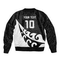 Custom NZ Rugby Bomber Jacket Koru and Silver Fern Sporty Style