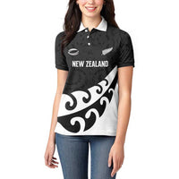 Custom NZ Rugby Women Polo Shirt Koru and Silver Fern Sporty Style