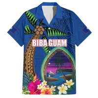 Guam Liberation Day 80th Anniversary Family Matching Puletasi and Hawaiian Shirt Palm Tree and Seal Artwork Hibiscus Polynesian Pattern