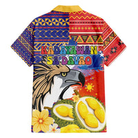 Philippines Kadayawan Family Matching Long Sleeve Bodycon Dress and Hawaiian Shirt Filipino Eagle Durian with Polynesian and Igorots Pattern