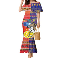 Philippines Kadayawan Family Matching Mermaid Dress and Hawaiian Shirt Filipino Eagle Durian with Polynesian and Igorots Pattern