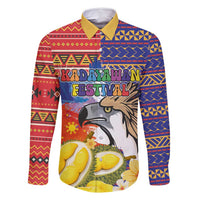 Philippines Kadayawan Family Matching Tank Maxi Dress and Hawaiian Shirt Filipino Eagle Durian with Polynesian and Igorots Pattern
