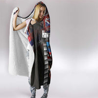 Hawaii Statehood Day Hooded Blanket 50th state of the United States Kakau Tattoos and Hibiscus Grunge LT03 - Polynesian Pride
