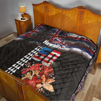 Hawaii Statehood Day Quilt 50th state of the United States Kakau Tattoos and Hibiscus Grunge LT03 - Polynesian Pride