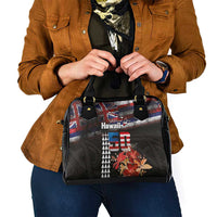 Hawaii Statehood Day Shoulder Handbag 50th state of the United States Kakau Tattoos and Hibiscus Grunge LT03 - Polynesian Pride