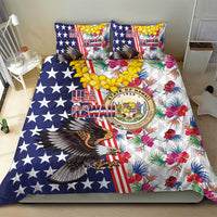 Hawaii and United States Together Bedding Set Seal of Hawaii and Bald Eagle LT03 - Polynesian Pride