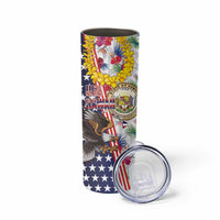 Hawaii and United States Together Skinny Tumbler Seal of Hawaii and Bald Eagle LT03 - Polynesian Pride