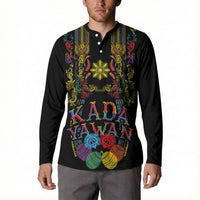 Philippines Kadayawan Festival Button Sweatshirt Polynesian Tribal Art Barong Style