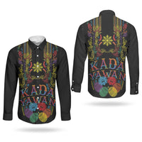 Philippines Kadayawan Festival Couples Matching Puletasi and Long Sleeve Button Shirt Polynesian Tribal Art Barong Style LT03 - Polynesian Pride