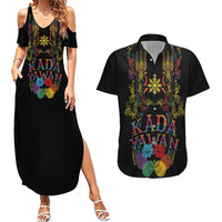 Philippines Kadayawan Festival Couples Matching Summer Maxi Dress and Hawaiian Shirt Polynesian Tribal Art Barong Style