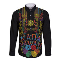 Philippines Kadayawan Festival Long Sleeve Button Shirt Polynesian Tribal Art Barong Style LT03 Unisex Black - Polynesian Pride