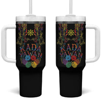 Philippines Kadayawan Festival Tumbler With Handle Polynesian Tribal Art Barong Style